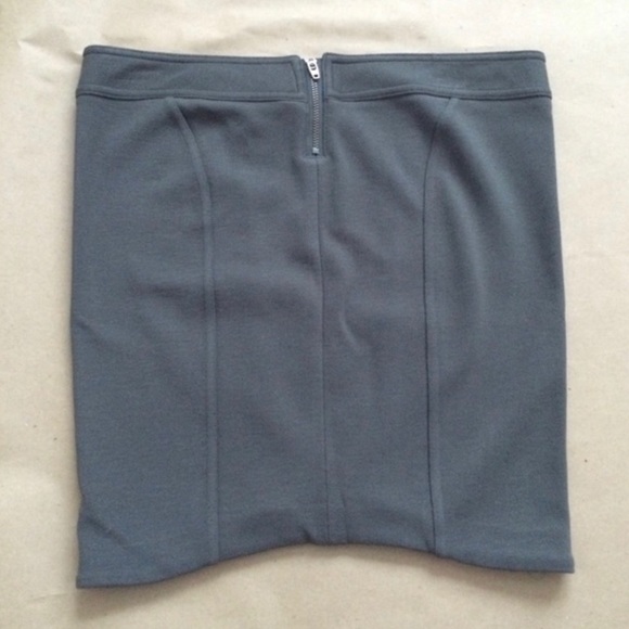 Helmet Lang Olive/Taupe Seamed Zipper Mini Skirt S - Picture 5 of 8